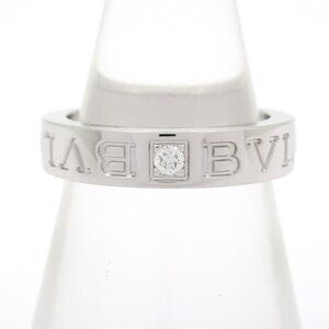 Bvlgari Double Logo Diamond Ring 18K White Gold Diamond